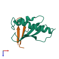 PDB entry 6fbk coloured by chain, top view.