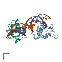 PDB entry 6fbq coloured by chain, top view.