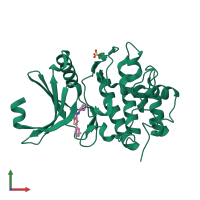 PDB entry 6fc8 coloured by chain, front view.