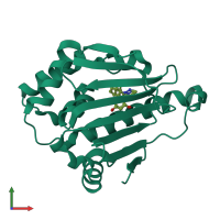 PDB entry 6fcj coloured by chain, front view.