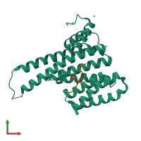 PDB entry 6fcp coloured by chain, front view.