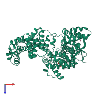 PDB entry 6fcq coloured by chain, top view.