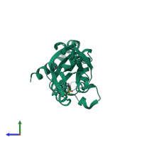 PDB entry 6fd9 coloured by chain, side view.