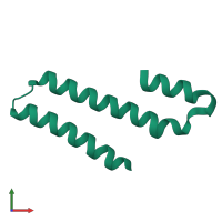 PDB entry 6fde coloured by chain, front view.