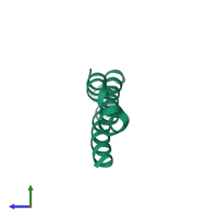 PDB entry 6fde coloured by chain, side view.