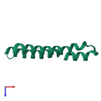 PDB entry 6fde coloured by chain, top view.