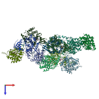 PDB entry 6fer coloured by chain, top view.