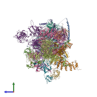 PDB entry 6ff4 coloured by chain, side view.