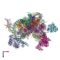 PDB entry 6ff7 coloured by chain, top view.