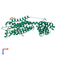 PDB entry 6ffh coloured by chain, top view.