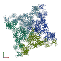 PDB entry 6fg3 coloured by chain, front view.