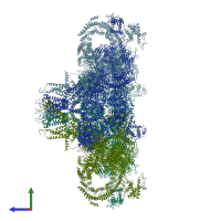 PDB entry 6fg3 coloured by chain, side view.