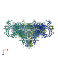 PDB entry 6fg3 coloured by chain, top view.