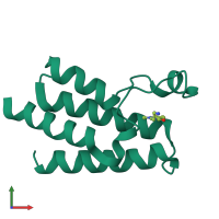 PDB entry 6fg6 coloured by chain, front view.