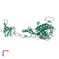 PDB entry 6fgd coloured by chain, top view.