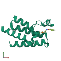 PDB entry 6fgf coloured by chain, front view.
