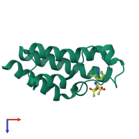 PDB entry 6fgh coloured by chain, top view.