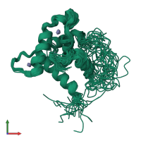 PDB entry 6fgs coloured by chain, ensemble of 20 models, front view.