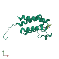 PDB entry 6fgt coloured by chain, front view.