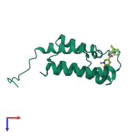 PDB entry 6fgt coloured by chain, top view.