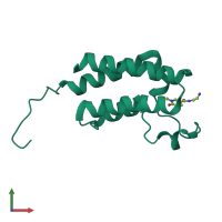 PDB entry 6fh6 coloured by chain, front view.