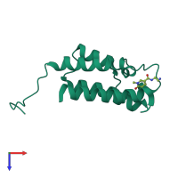 PDB entry 6fh6 coloured by chain, top view.