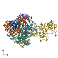 PDB entry 6fhs coloured by chain, front view.