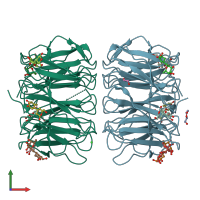 PDB entry 6fhy coloured by chain, front view.