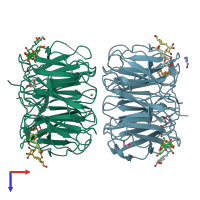 PDB entry 6fhy coloured by chain, top view.