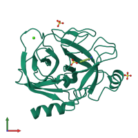 PDB entry 6fid coloured by chain, front view.
