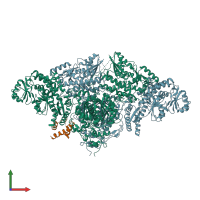 PDB entry 6fik coloured by chain, front view.