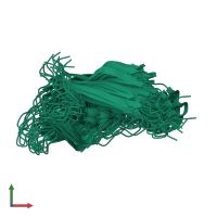 PDB entry 6fip coloured by chain, ensemble of 20 models, front view.