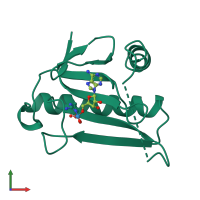 PDB entry 6fit coloured by chain, front view.