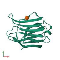 PDB entry 6fk2 coloured by chain, front view.