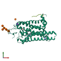 PDB entry 6fka coloured by chain, front view.