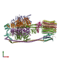 PDB entry 6fkh coloured by chain, front view.