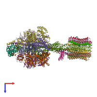 PDB entry 6fkh coloured by chain, top view.