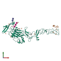 PDB entry 6fkq coloured by chain, front view.