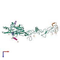 PDB entry 6fkq coloured by chain, top view.