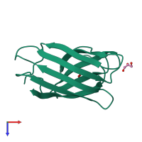 PDB entry 6flh coloured by chain, top view.