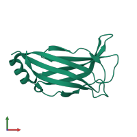 PDB entry 6flj coloured by chain, front view.