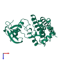 PDB entry 6fnl coloured by chain, top view.