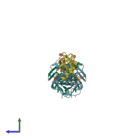 PDB entry 6fnn coloured by chain, side view.