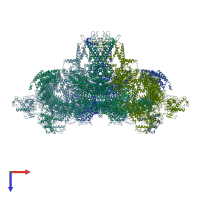 PDB entry 6foo coloured by chain, top view.