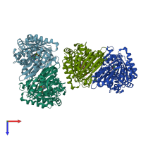 PDB entry 6foq coloured by chain, top view.