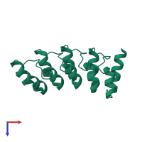 PDB entry 6fpb coloured by chain, top view.