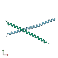 PDB entry 6fpr coloured by chain, front view.