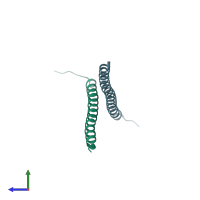 PDB entry 6fpr coloured by chain, side view.