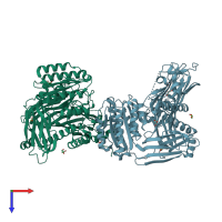PDB entry 6fpz coloured by chain, top view.