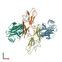 PDB entry 6fq0 coloured by chain, front view.